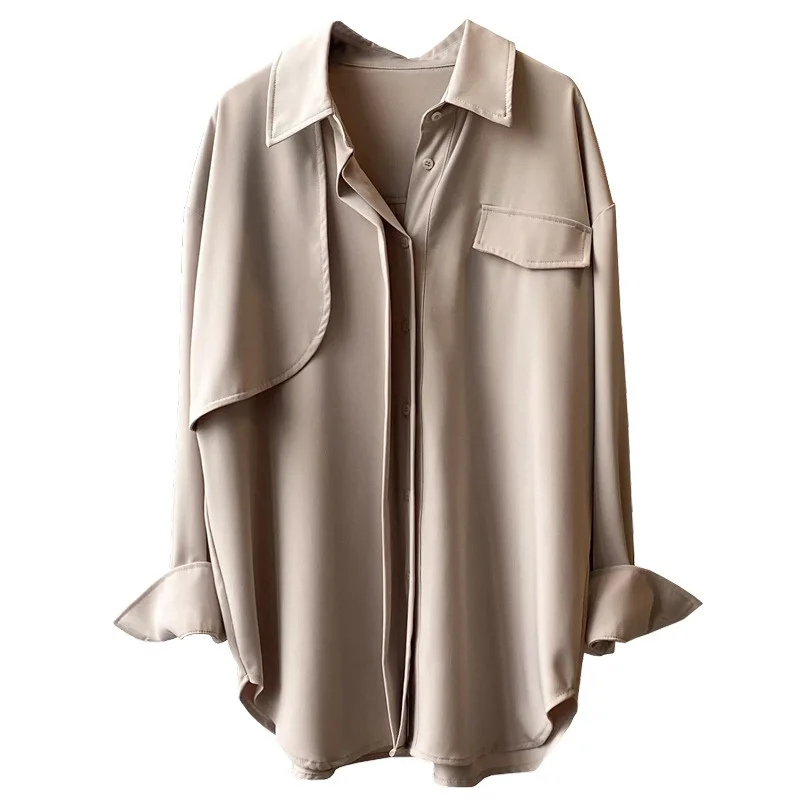 

Elegant Long Sleeve Blouse Women's 2021 Autumn New Korean Style Loose Drooping Casual Outdoor Shirt Women Clothing