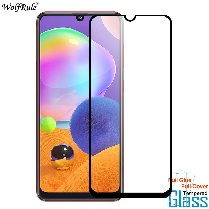2 protectores de pantalla para Samsung Galaxy A31, vidrio templado HD, cubierta completa de pegamento, pel&iacute;cula protectora para tel&eacute;fono, vidrio Samsung A31 de 6,4 pulgadas-0