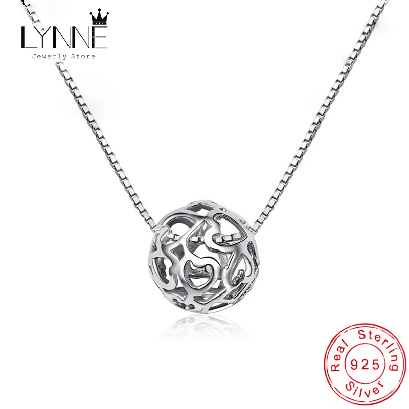 Женское колье из серебра 925 пробы с круглым кулоном в форме сердца | Украшения и