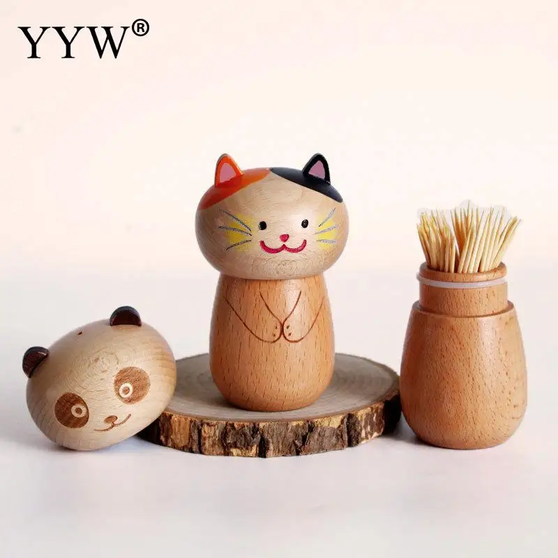 

Wooden Cartoon Toothpick Storage Box Toothpick Container Toothpick Holder Dispenser Kitchen Table Decor Accessories Home Decor