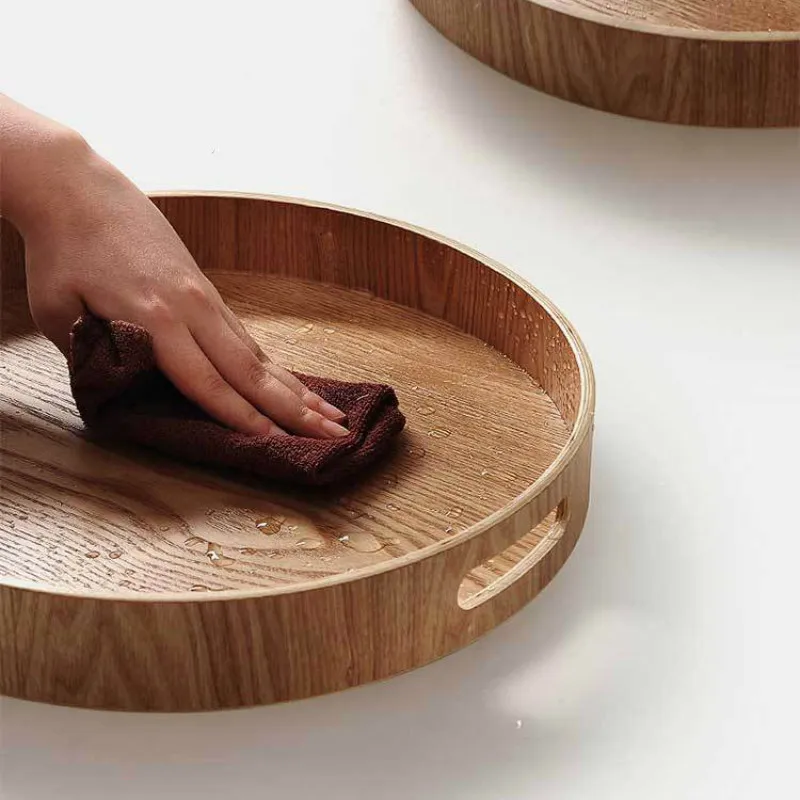 Round Oval rectangular Wood Serving Tray Plate Tea Food Dishe Drink Platter Dinner Beef Steak Fruit Snack | Дом и сад