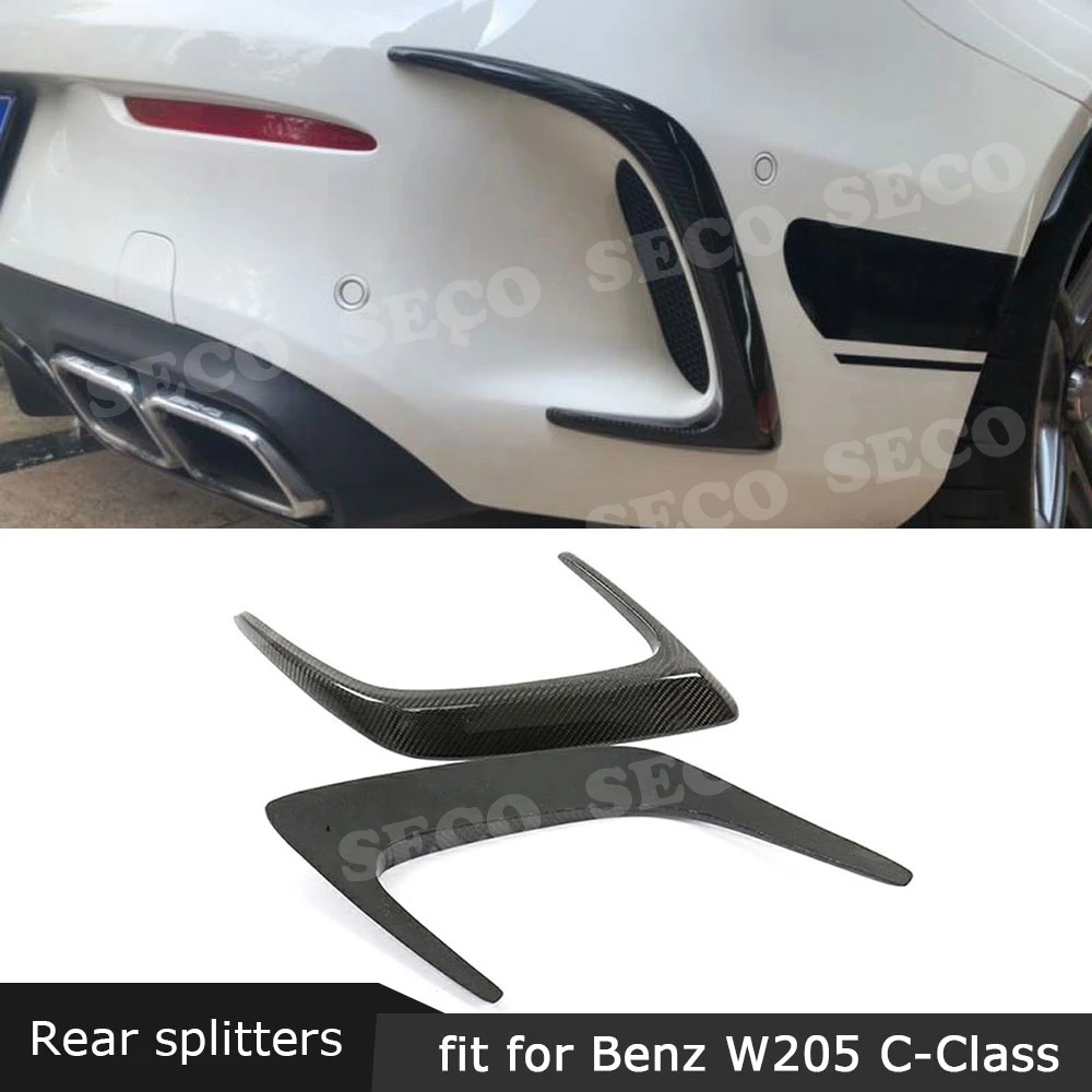 Углеродного волокна/FRP черный Задний Бампер Планки боковые вентиляционные