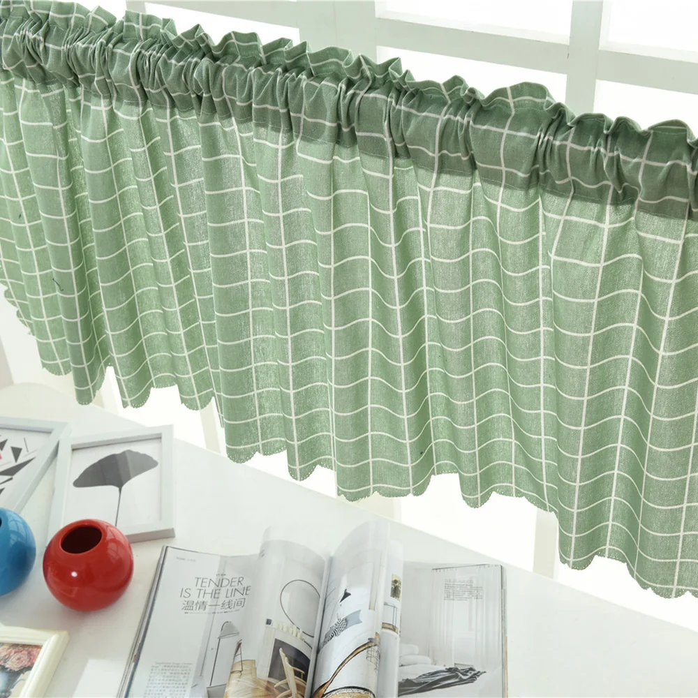 Затемняющие оконные шторы Valance в полоску Короткие полупрозрачные s образные