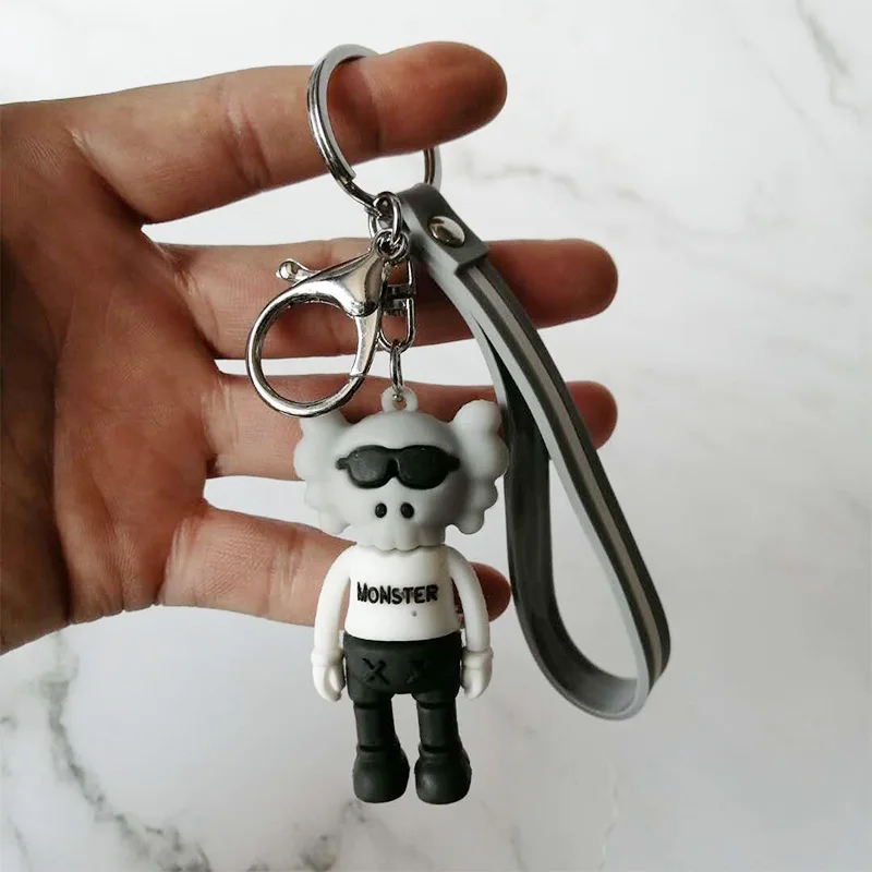 

Fashion Cartoon Epoxy Sesame Street Keychain Cute Flower Key Chain Doll Creative Women Men Bag Pendant Key Ring Doll Gift Charm