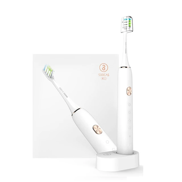 Xiaomi Mijia sonic Электрический Зубная щётка Soocas X3/X5 Модернизированный взрослых Водонепроницаемый ультразвуковая Автоматическая Зубная щётка USB Перезаряжаемые - Цвет: X3 BAI