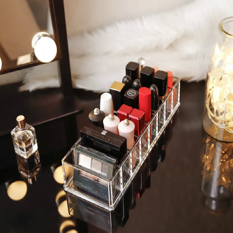Акриловый Органайзер для макияжа коробка хранения губной помады косметический
