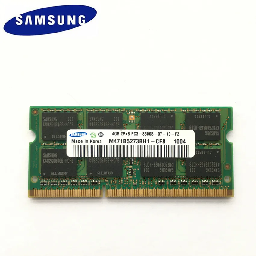 SAMSUNG SEC 4G 2Rx8 PC3 8500S DDR3 1066 МГц 4 Гб оперативная память для ноутбука pc3L модуль SODIMM RAM|ddr3