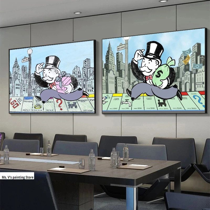 

Monopoly Alec Funny Wall Pictures Make money Art Print Posters Canvas Paintings For Living Room Office Home Decoartion Cuadros