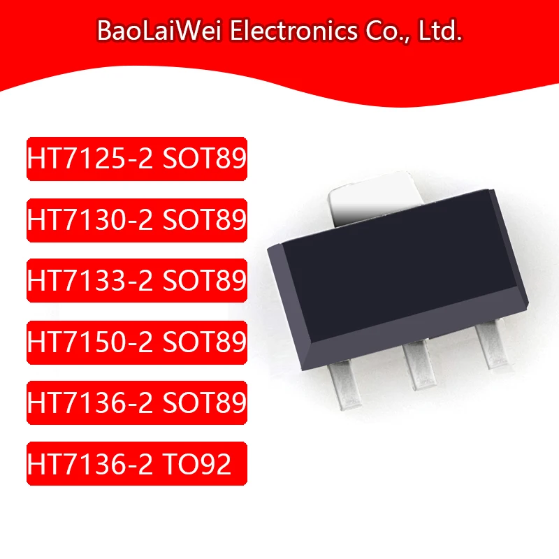 500pcs HT7125-2 HT7130-2 HT7133-2 HT7136-2 HT7150-2 3SOT89 TO92 chip Electronic Components Integrated Circuits voltage regulator