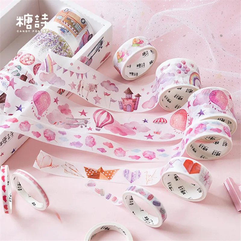 

20 Rolls Washi Paper Tape Stickers Self Adhesive Diary Scrapbooking Photo Album DIY Decoration For Children Gifts Home Decor