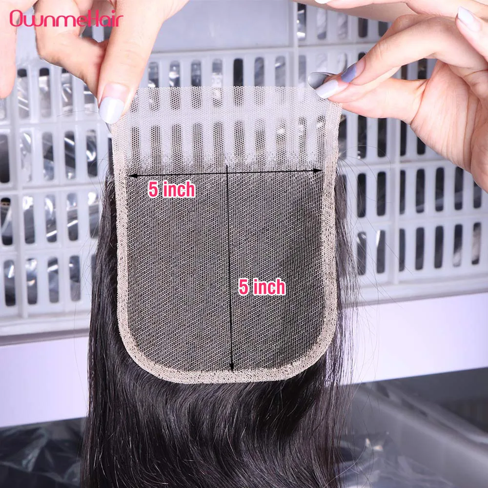 4x4 5x5 Lace Closure Only 100% Human Hair Straight Closure Brazilian Hair Transparent Swiss Lace Hand Tied Lace Closure