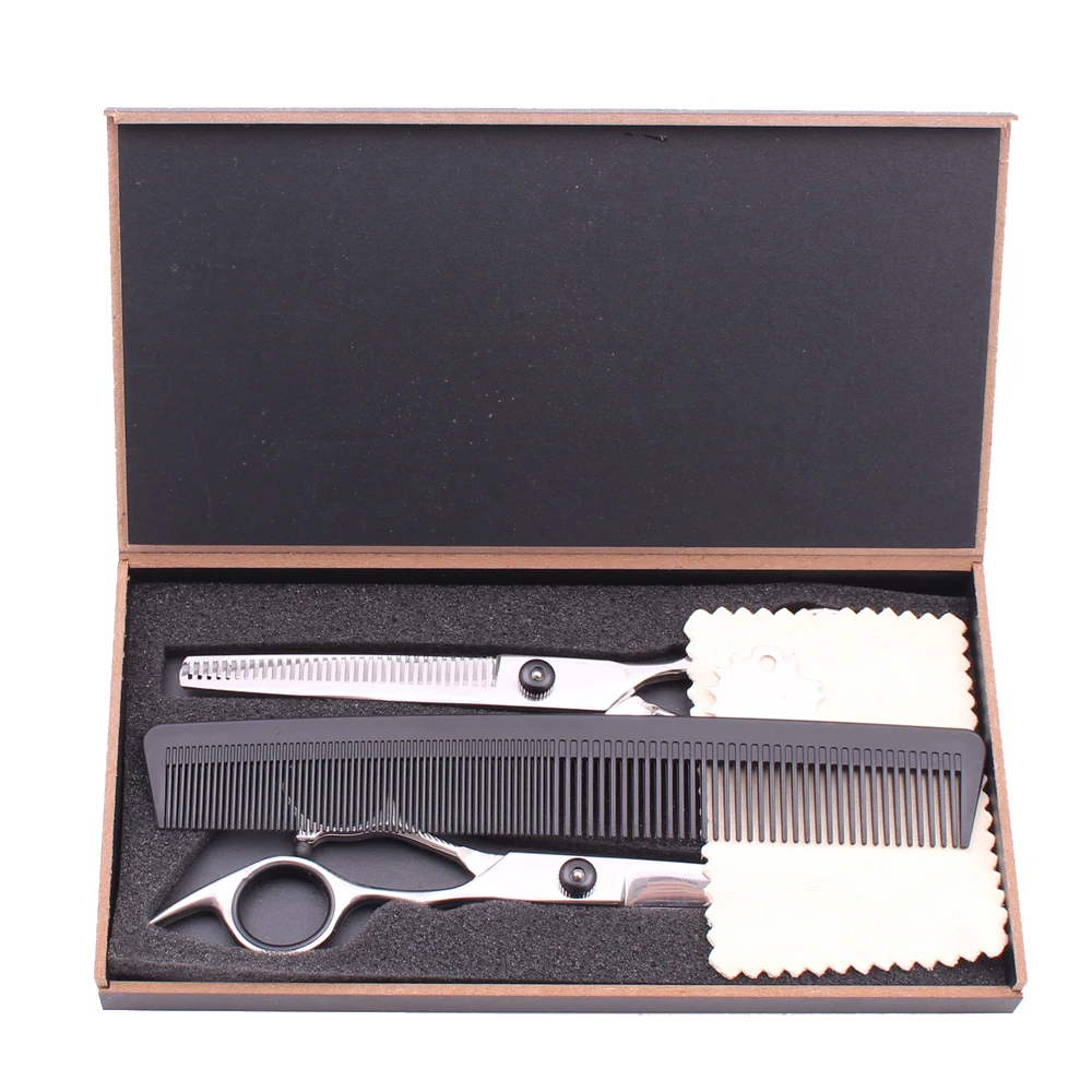 6 дюймов ножницы для стрижки волос с индивидуальным логотипом парикмахерские 440C