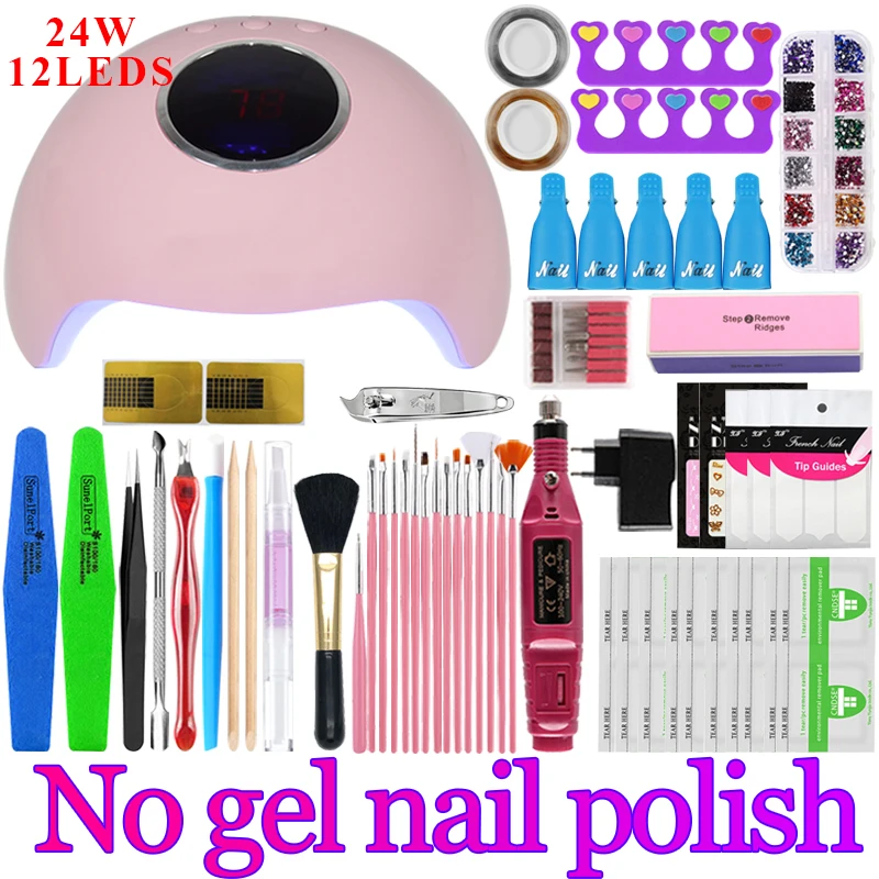 36w lamp no Polish 84/48 кГц/24 Вт УФ лампа 12 Цвет био-Гели Soak Off Гель для ногтей лаки для ногтей комплект гель-лаков для ногтей маникюрный набор для полировки ногтей, электрические маникюрные ручка комплект - Цвет: 36w lamp no Polish