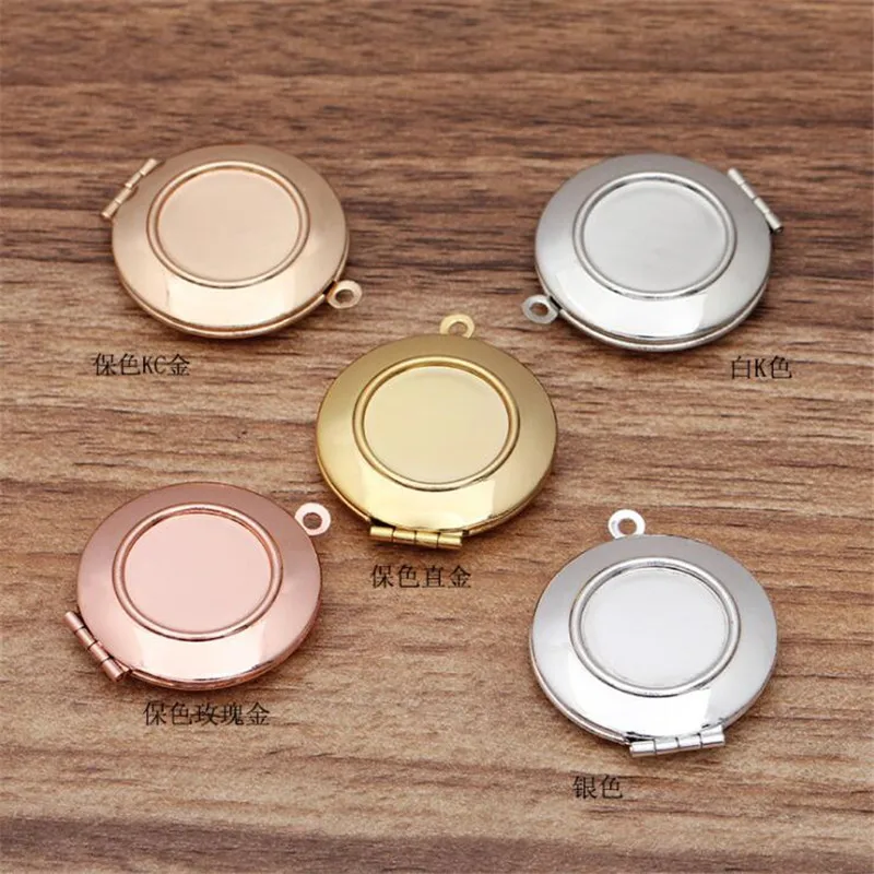 

Size 28mm Thickness 6mm Copper Charms European Style Prayer Craft DIY Pendant Jewelry Findings Photo Frame Locket Box