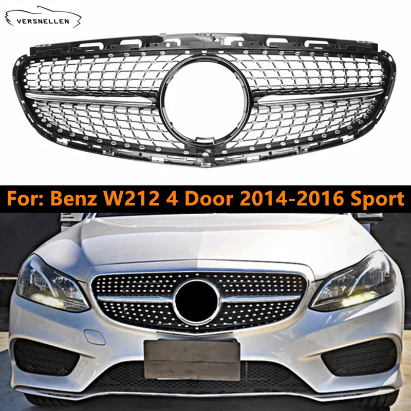

Diamond Style Front Bumper Grill for Mercedes E-Class Benz W212 Sedan 2014 2015 2016 Sport Bumper Racing Grill Honeycomb Mesh