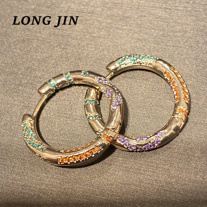 В богемном стиле в цветную полоску Золотое кольцо серьги подвеска дизайн