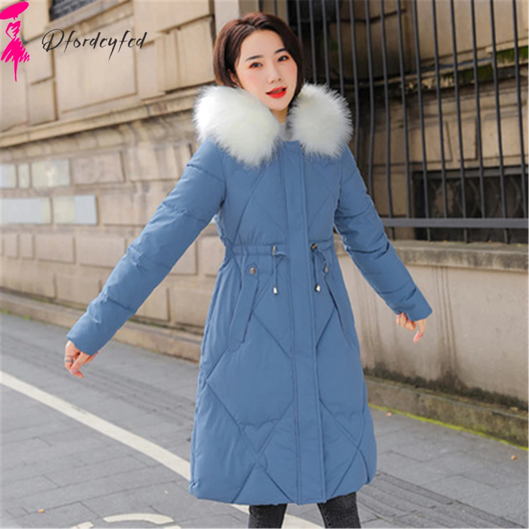

2021 New Autumn Winter Parkas Women Clothes High Quality Casual Fashion Coat Slim Over The Knee Match Student Cotton Jacket Z714
