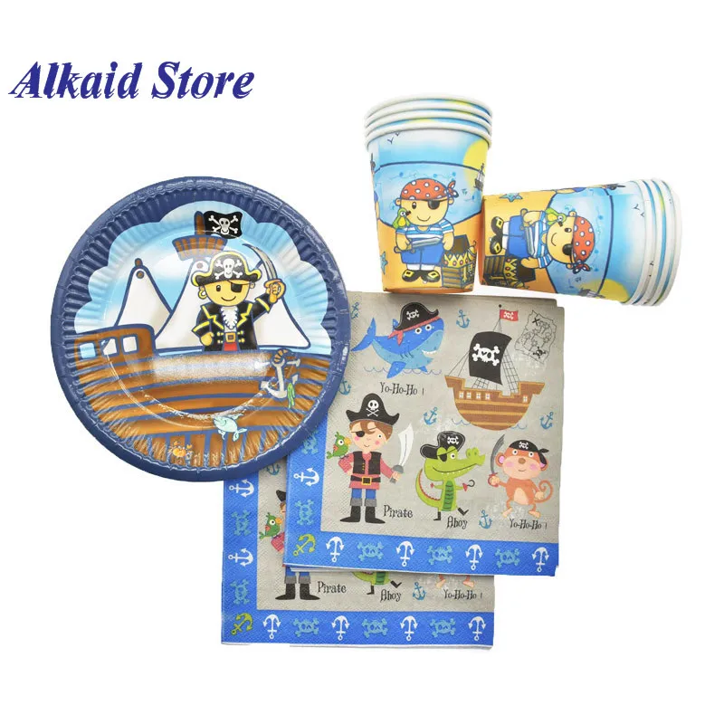 Хлопковые голубые джинсы пиратский бумажные тарелки и стаканы одноразовая