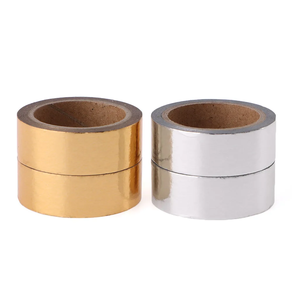 Новое поступление клейкая серебристо золотистая декоративная лента для