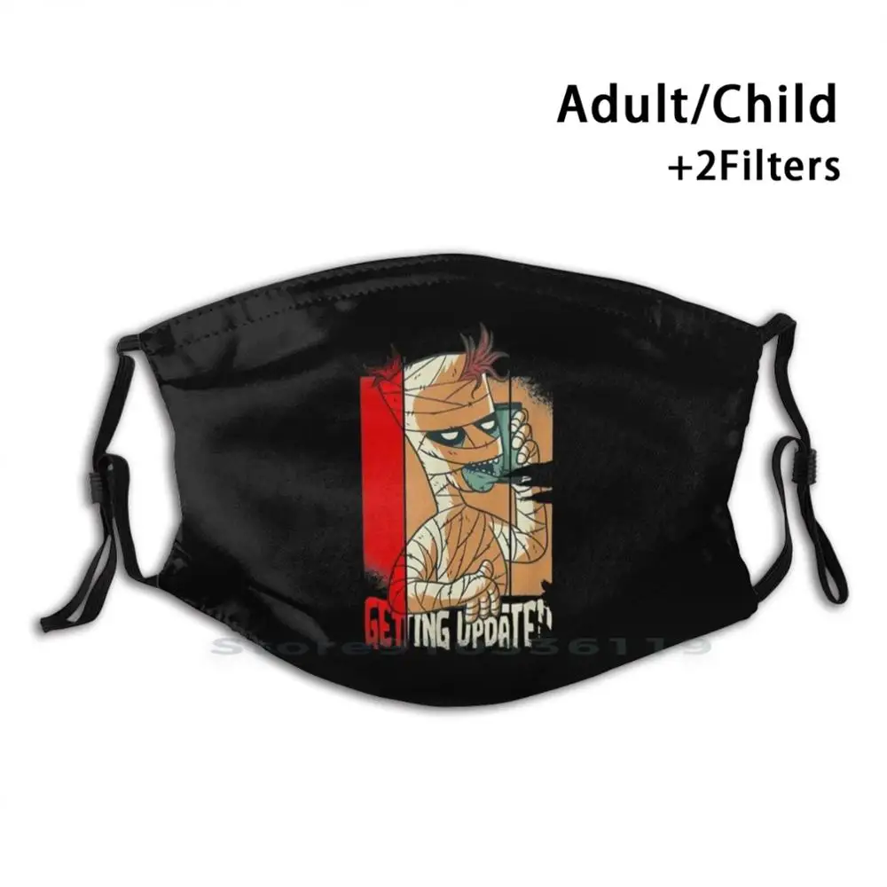 

Halloween Scary Creepy Mummy Print Reusable Mask Pm2.5 Filter Face Mask Kids Halloween Ghost Trick Of Treat Vampires Boo
