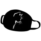 Маска для взрослых для мужчин и женщин, двухслойная дышащая маска с принтом кошки, для улицы, против пыли