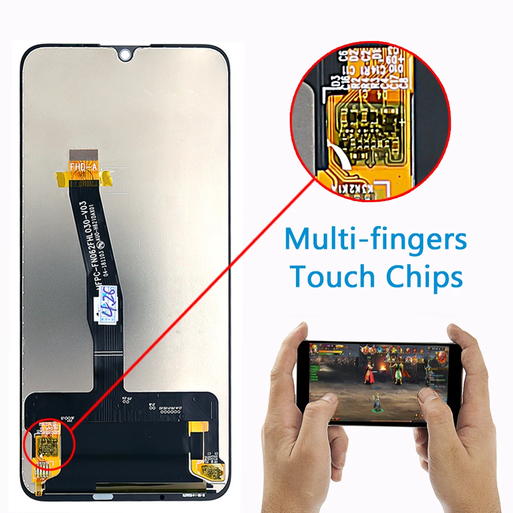 6 21 inch for huawei p smart 2019 pot lx1 l21 lx3 lcd display touch screen digitizer assembly frame for huawei p smart 2019 free global shipping