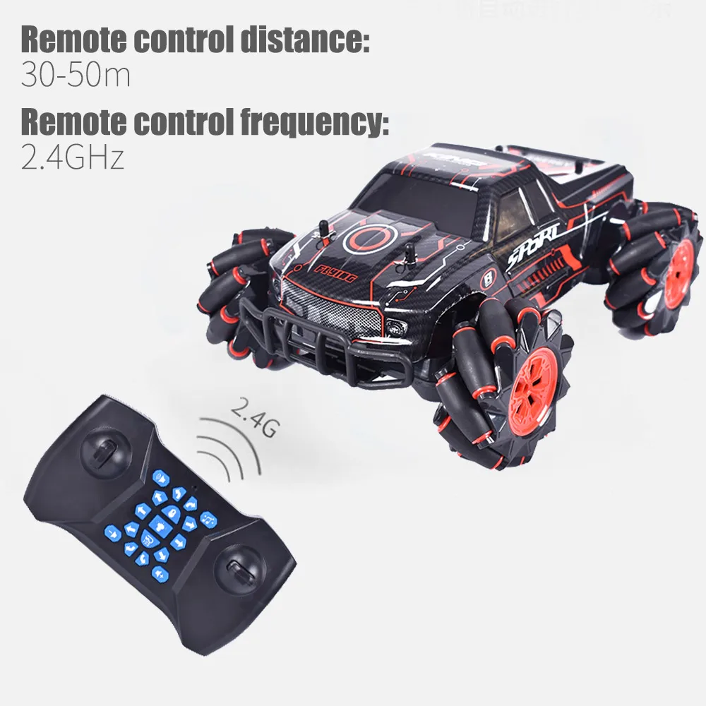 2020 RQ2077 RC автомобиль 1:16 4WD с подсветкой Музыка Танцы 360 ° вращающийся внедорожный