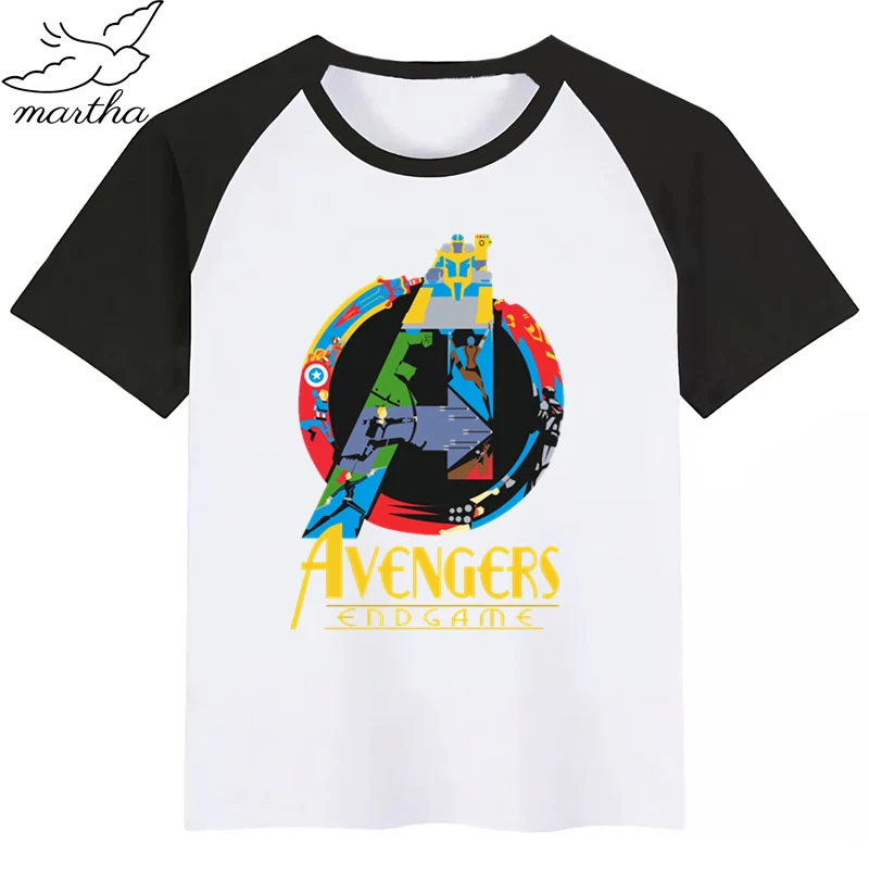 Marvel/футболка для мальчиков с героями игры мстители летняя детская футболка топы