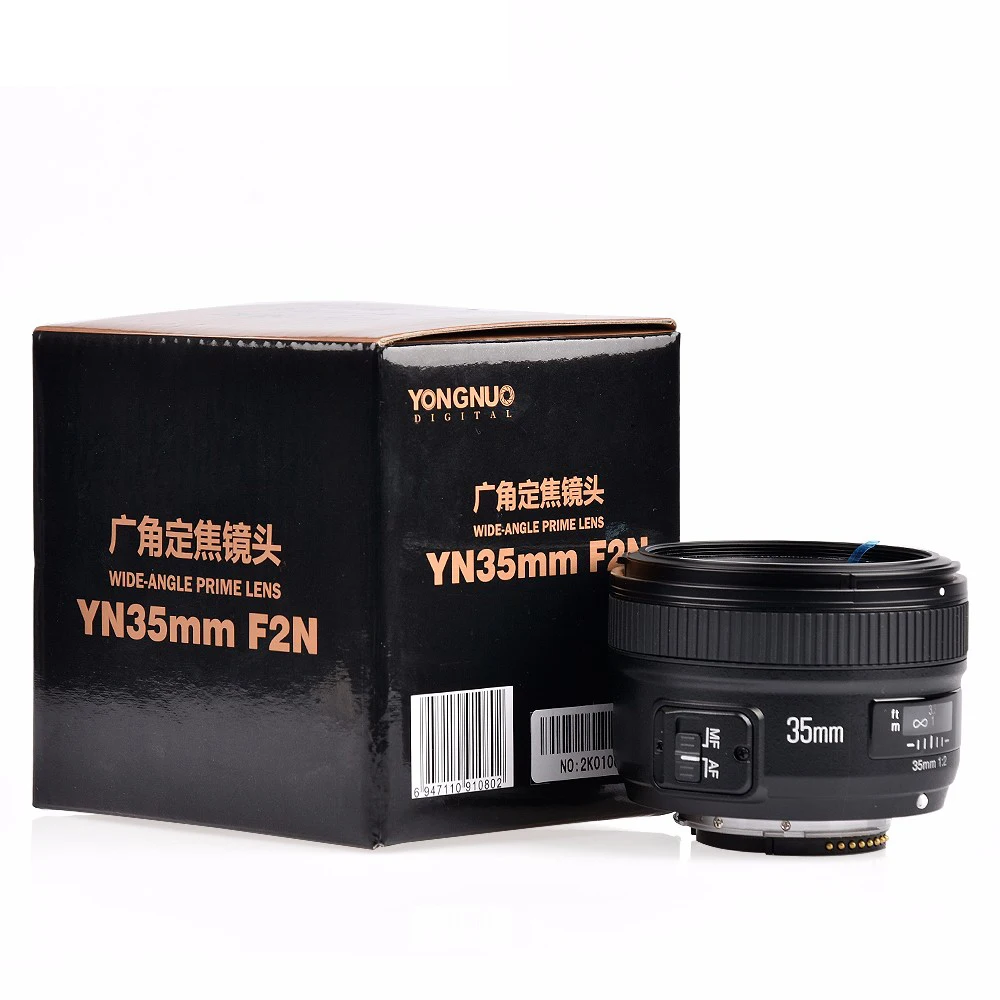 YONGNUO YN 35 мм F2 объектив камеры для Nikon Canon EOS YN35MM объективы AF MF широкоугольный 600D 60D 5DII