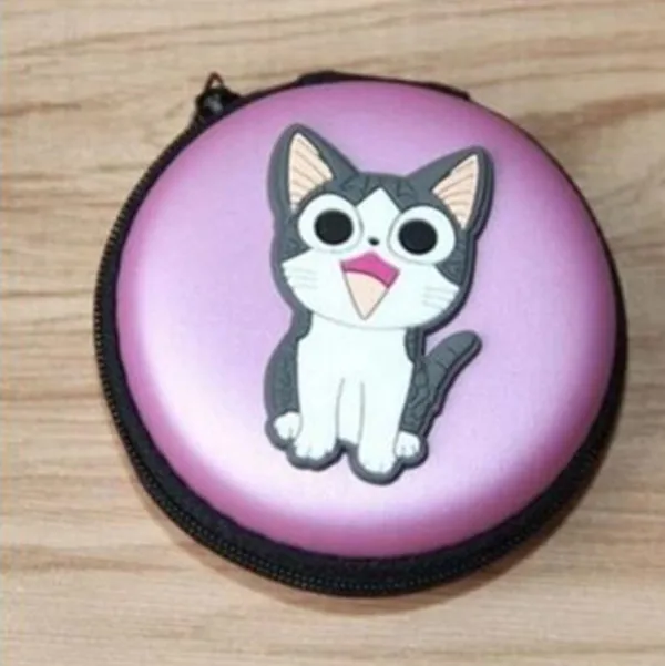 B Новинка 1 шт. круглый мультяшный нейлоновый чехол для наушников Macaron, Жесткий Чехол для хранения наушников с карманом, сумка для переноски на молнии - Цвет: B