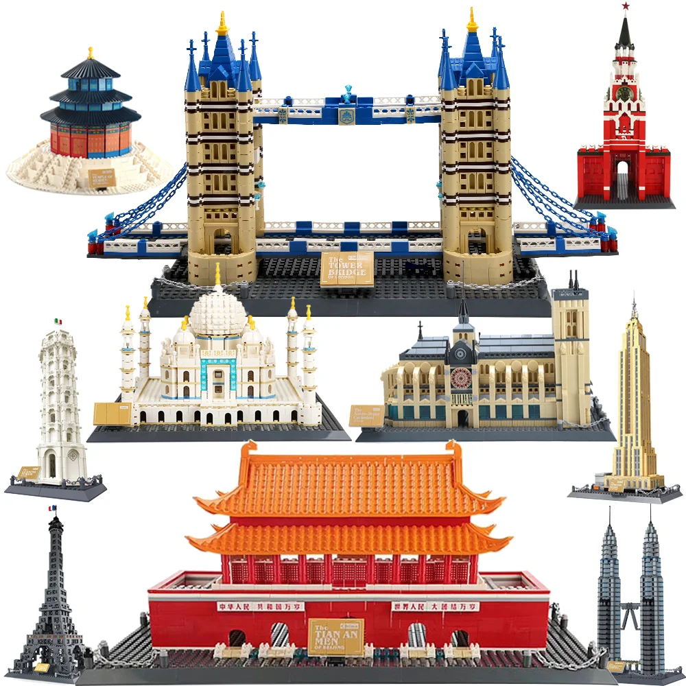 Наборы строительных мини-блоков городская архитектура лондонская башня Треви