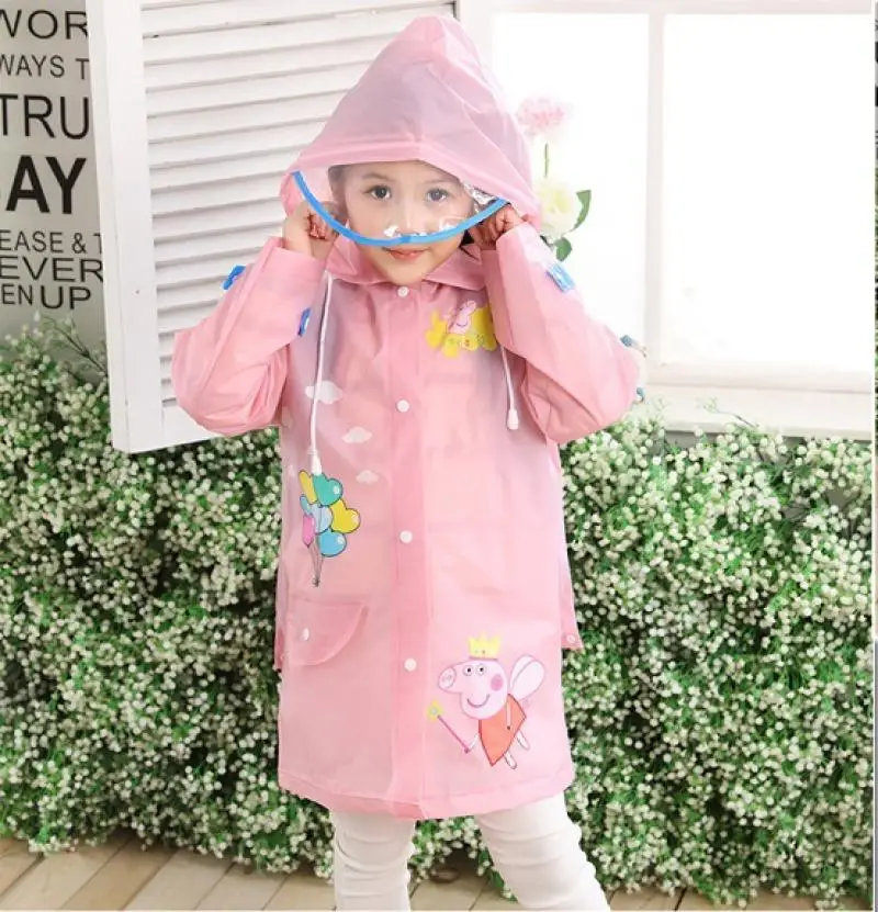 Детский дождевик мужской и женский с школьным рюкзаком для учеников начальной