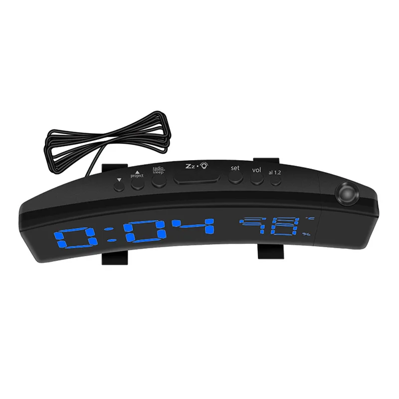 Часы с FM радио 3 цветной проекцией многофункциональные настольные часы функцией