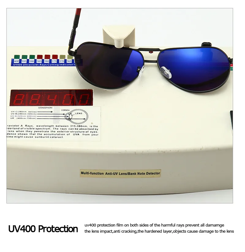 Мужские поляризационные солнцезащитные очки ретро алюминиевые люксовый бренд