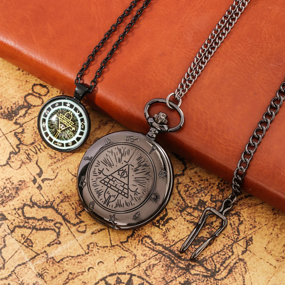 Exquisite Quartz Pocket Watch Necklace Pendant Fob Clock Fashion High Grade Gifts Sets for Men Women