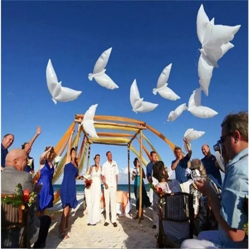 Globos de paloma blanca para decoración de bodas, globo de palomas de la paz, decoración nupcial, Globos de helio, decoración para el hogar y Baby Shower, 10 Uds.