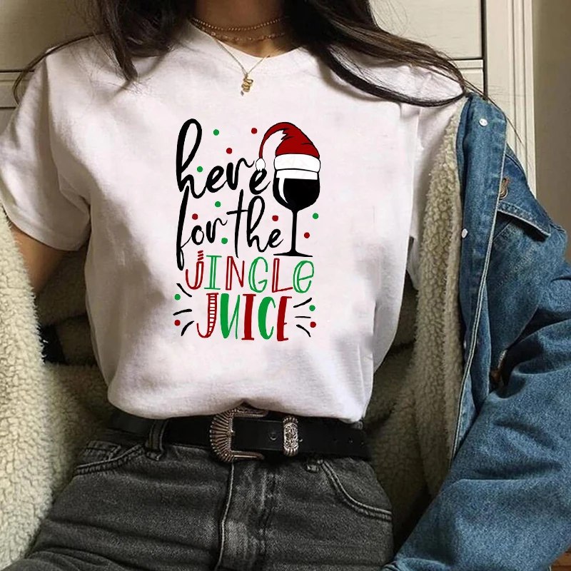Женская модная Новогодняя одежда с принтом Merry Christmas женская футболка Kawaii футболка Camisas панк женские футболки