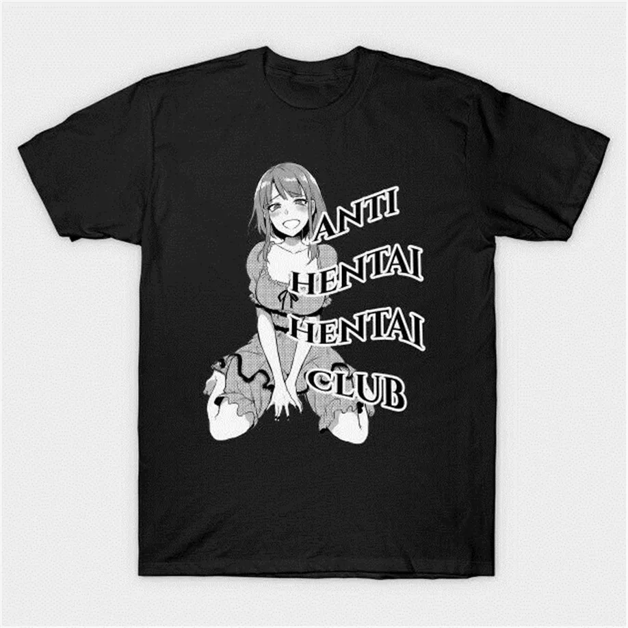 Анти хэнтай клуб Японский комикс косплей горничной смешная черная футболка S 6Xl