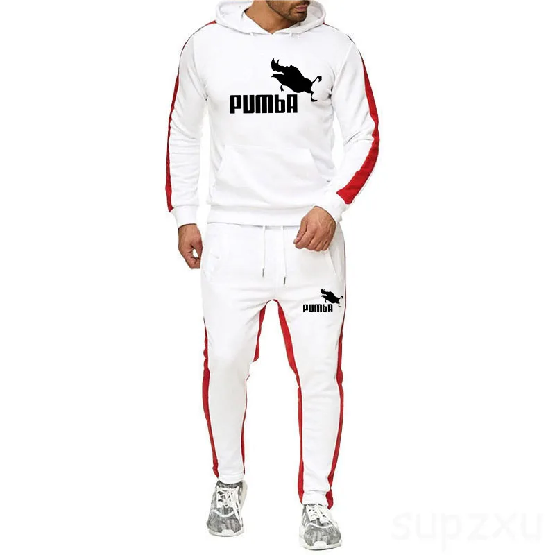 

New 2021 men's Brand Tracksuit Men Thermal Sweatshirts Men Sportswear Sets Pumba Hoodie+Pants Sporting Suit Male Chandal Hombre