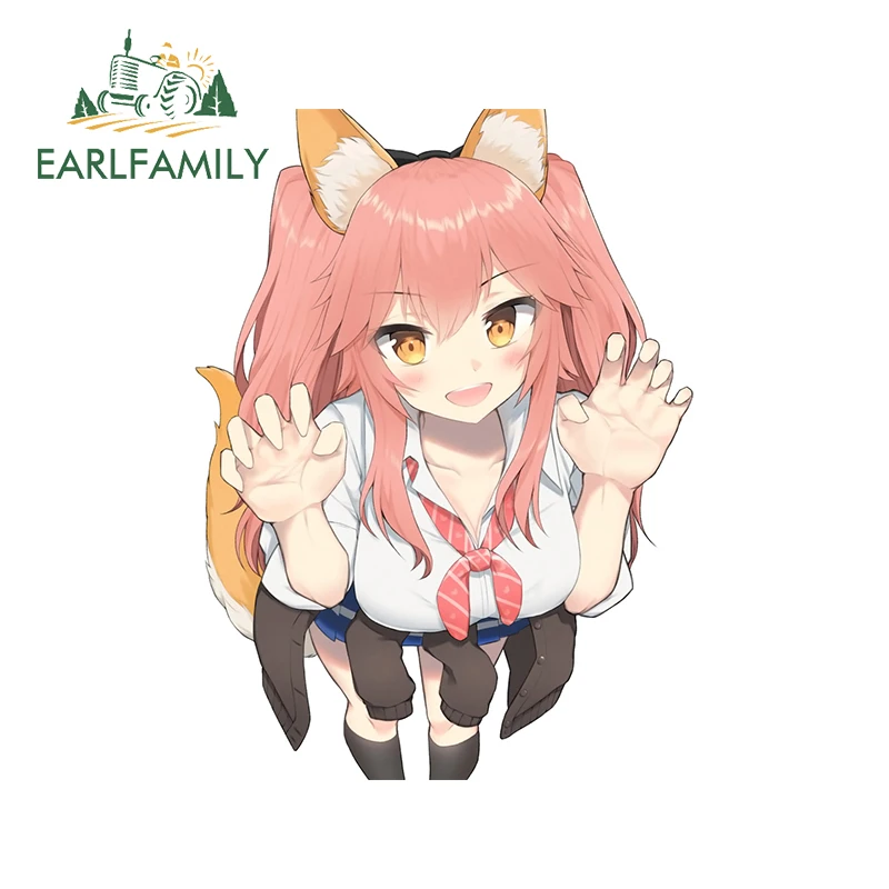 

EARLFAMILY 13 см x 9,7 см для передней части тамамо Fate Автомобильная наклейка креативная Водонепроницаемая наклейка устойчивая к царапинам автомоб...