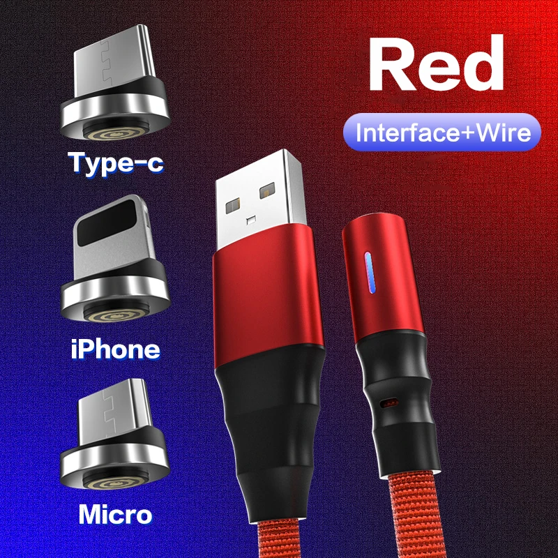 Магнитный Micro USB кабель для iPhone samsung Быстрая зарядка данных провод шнур магнитное зарядное устройство usb type C 1,2 m кабель для мобильного телефона - Цвет: For 3 in 1 Red