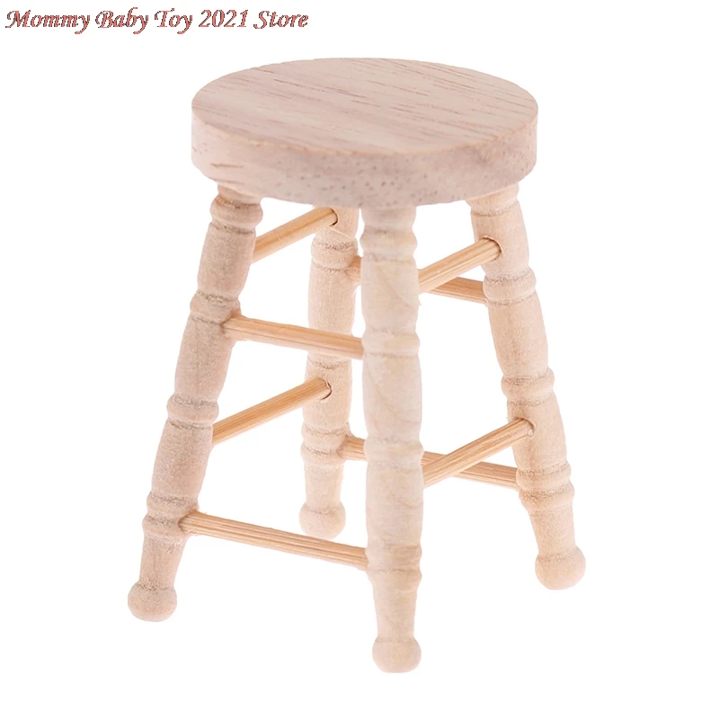 

1/12, миниатюрный деревянный стул для кукольного домика, модель мебели, игрушки для украшения кукольного домика