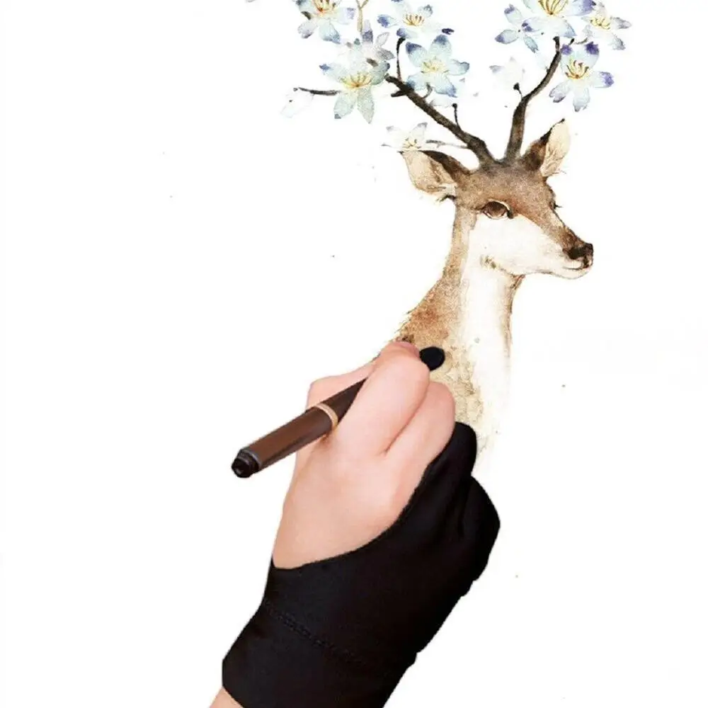 

Two-finger painting gloves anti-mistouch LOGO custom art anti-fouling anti-dirty writing painting special writing and stude I3P7