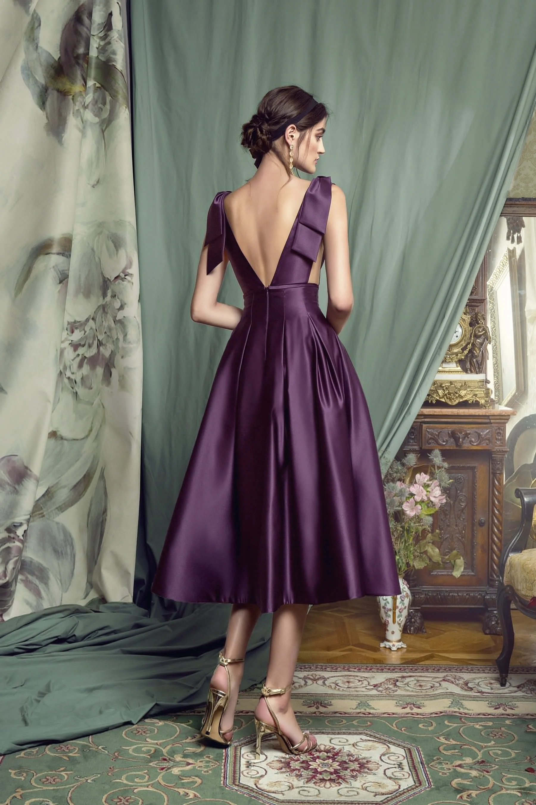 2020 Mother of the Bride Dresses Sexy V Neck Backless Satin Evening Gowns Custom Made Knee-Length Wedding Guest Dress | Свадьбы и
