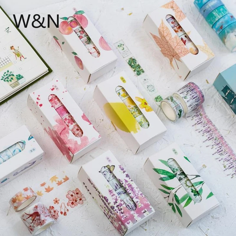 5 шт./кор. милый декоративный скотч с цветочным принтом набор сделай сам альбом