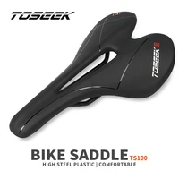 toseek ts100 plasticpvc bicycle saddle breathable leather black mtb saddle bicycle accessories comfort type bike seat for men