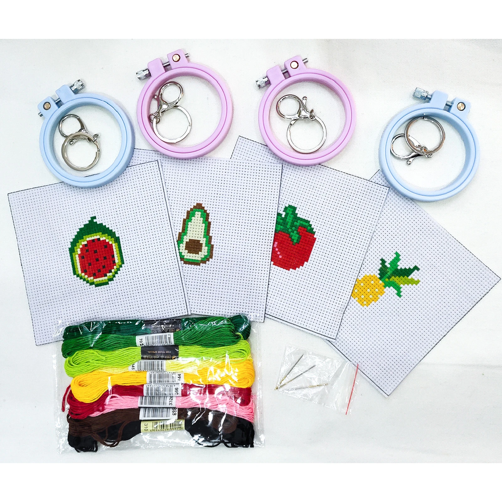 

Fruit DIY Cross Stitch Set for Beginner Needlework Kits Cross Stitch Series Arts Crafts Sewing Decor Great for Kids Children
