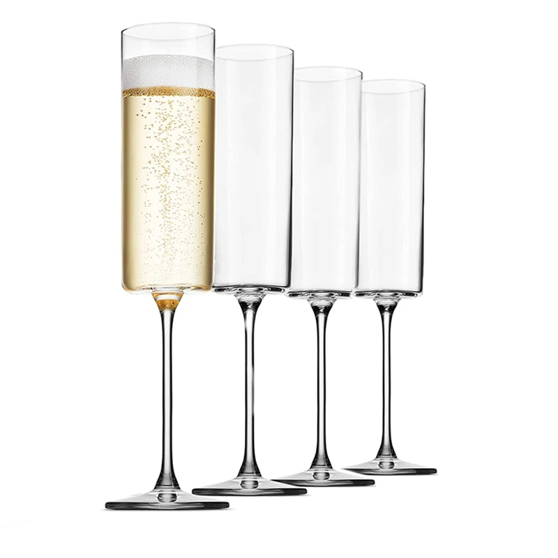 

Стеклянные бокалы для шампанского 4 штуки в комплекте, 6 унций бокалов для шампанского, 4 штуки в комплекте, высококачественные бокалы для ви...