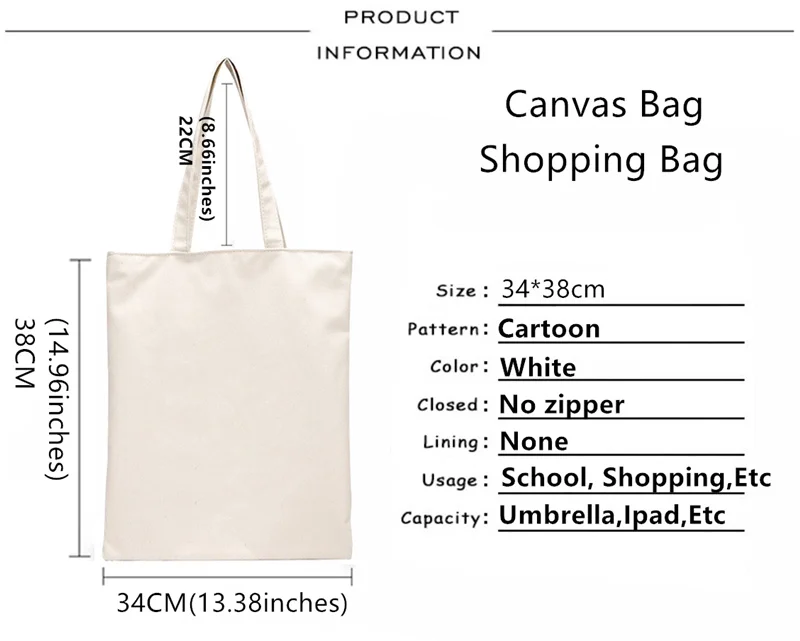 

Demon Slayer shopping bag tote grocery eco recycle bag bolsa reusable bag cloth bolsa compra tote woven sac tissu