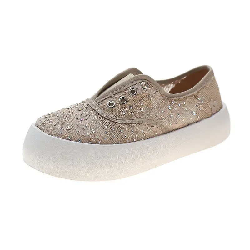 

Women's Shoes Platform Casual Female Sneakers Modis Round Toe Shallow Mouth Flats Clogs 2021 Breathable Summer New Comfortable